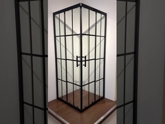 5/6mm kích thước kính hình vuông vòi sen với dải đen khung cho phòng tắm hiện đại