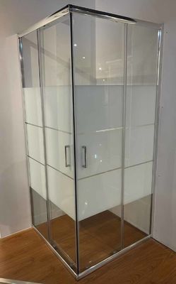Khung tắm hình vuông bằng kính khối trắng với khung nhôm có màu sắc cho phòng tắm hiện đại