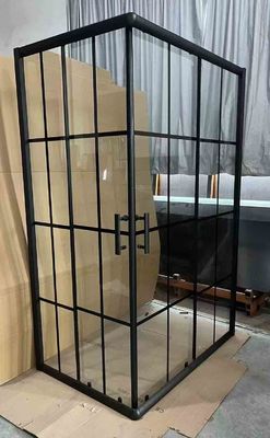 5/6mm kích thước kính hình vuông vòi sen với dải đen khung cho phòng tắm hiện đại