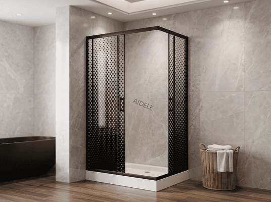 Dễ dàng lắp đặt Tay nắm thép không gỉ Vách kính phòng tắm có khay